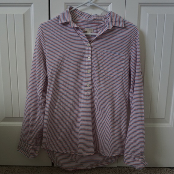 J. Crew Red, White, and Blue Striped Popover - Picture 1 of 4